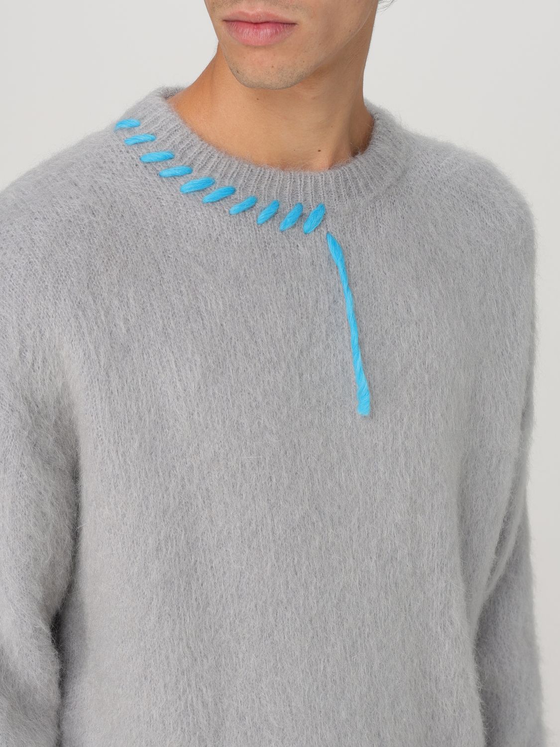Decorative-stitching sweater - Blue