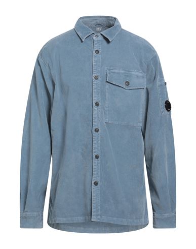 C. p. Company Man Shirt Sky blue Size XXL Cotton, Elastane