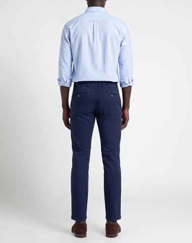 Man Pants Navy Size 42 Cotton, Elastane