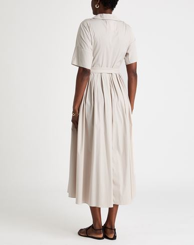 Woman Maxi dress Grey Size 6 Cotton, Polyamide, Elastane