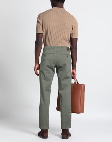 Man Pants Sage green Size 28 Cotton, Elastane