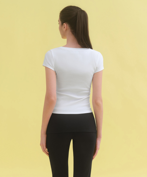 Womens Slim Scoop Neck Cap Sleeve T-Shirt