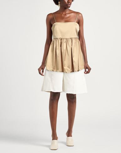 Semicouture Woman Top Beige Size 4 Acetate, Polyamide, Elastane