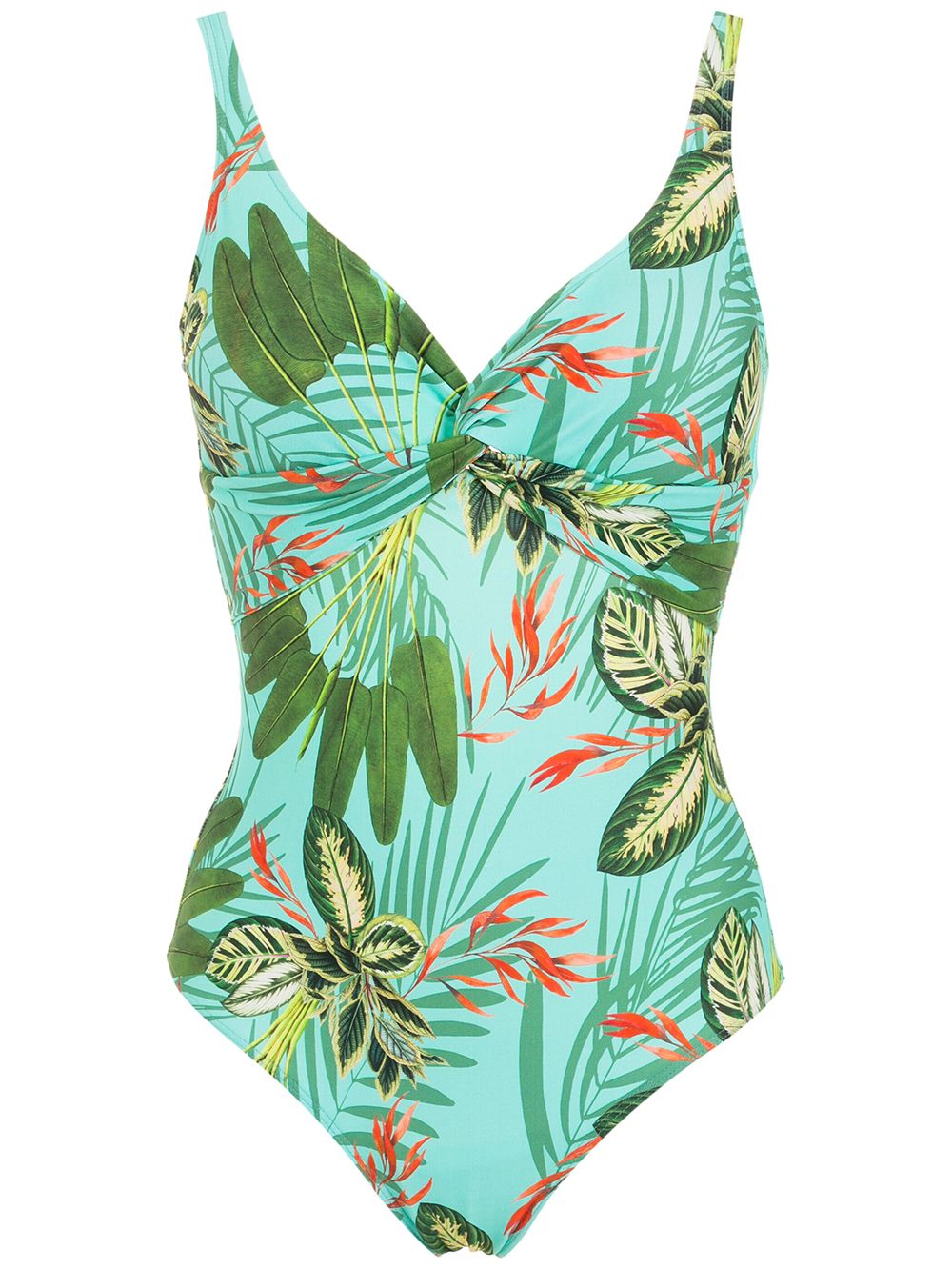 Adriana tropical print swimsuit - Green