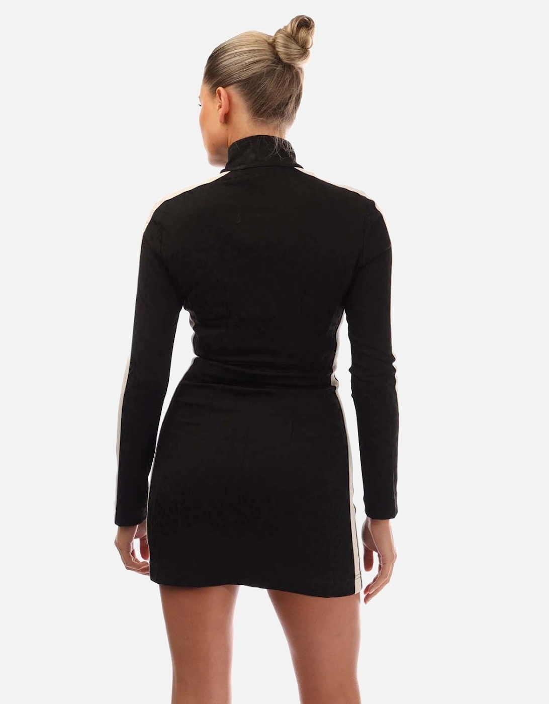 Palm Angels Women's Jacquard Leopard Track Mini Dress - Black - Size: 10