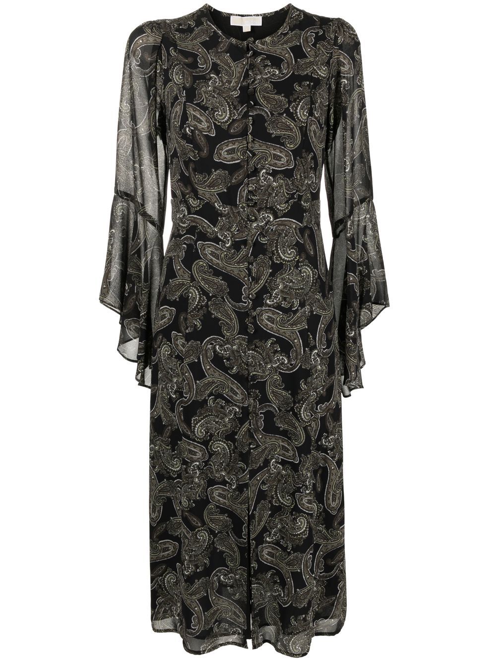 Paisley-print midi dress - Green