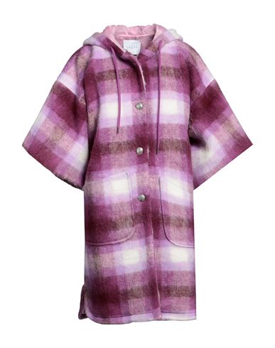 Woman Coat Purple Size 6 Wool, Polyester
