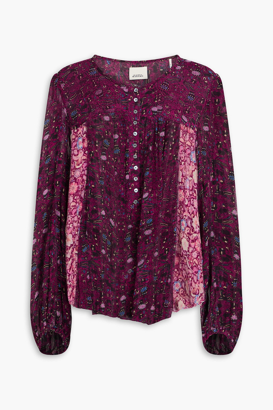 Ametissae floral-print silk-crepon blouse - Purple - FR 40