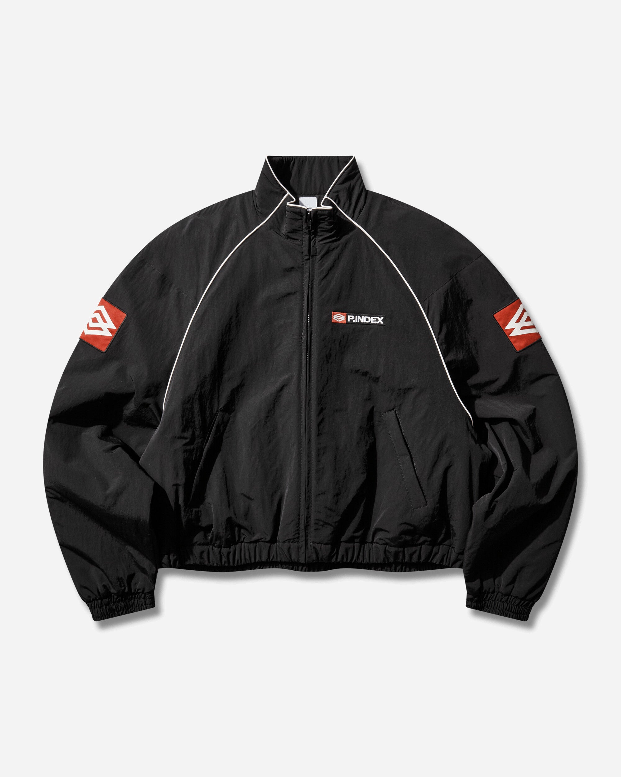 Exaggerated Shoulder Track Jacket Black