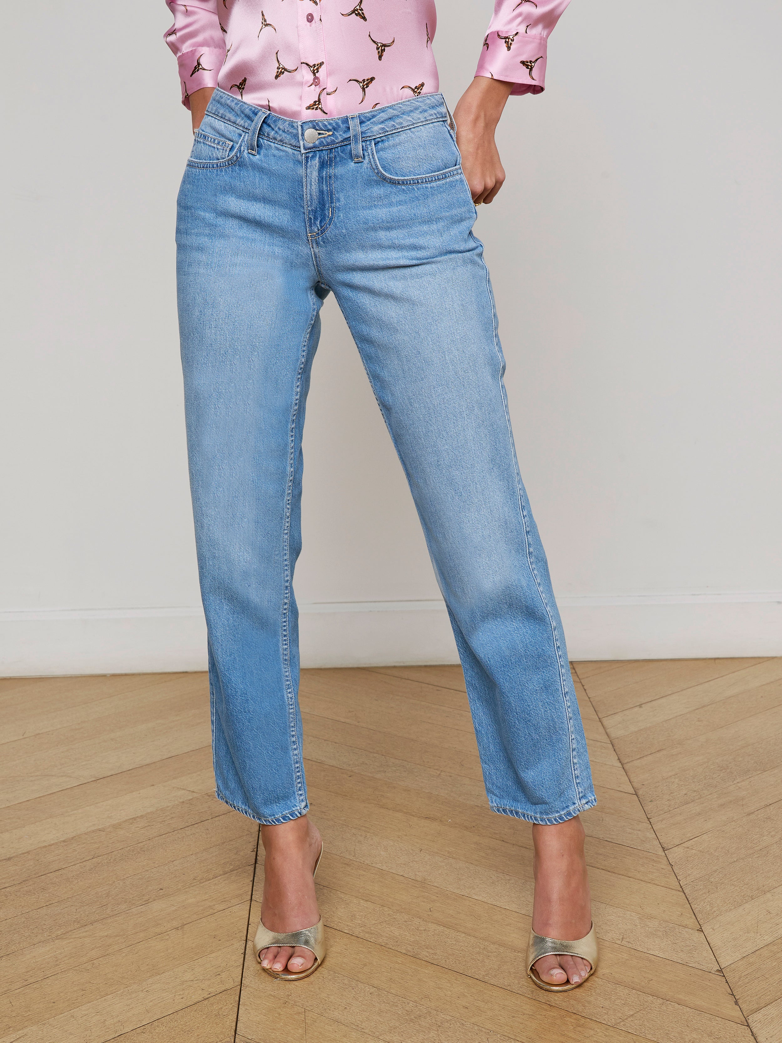 Nevia Slouchy Straight-Leg Jean In Caster