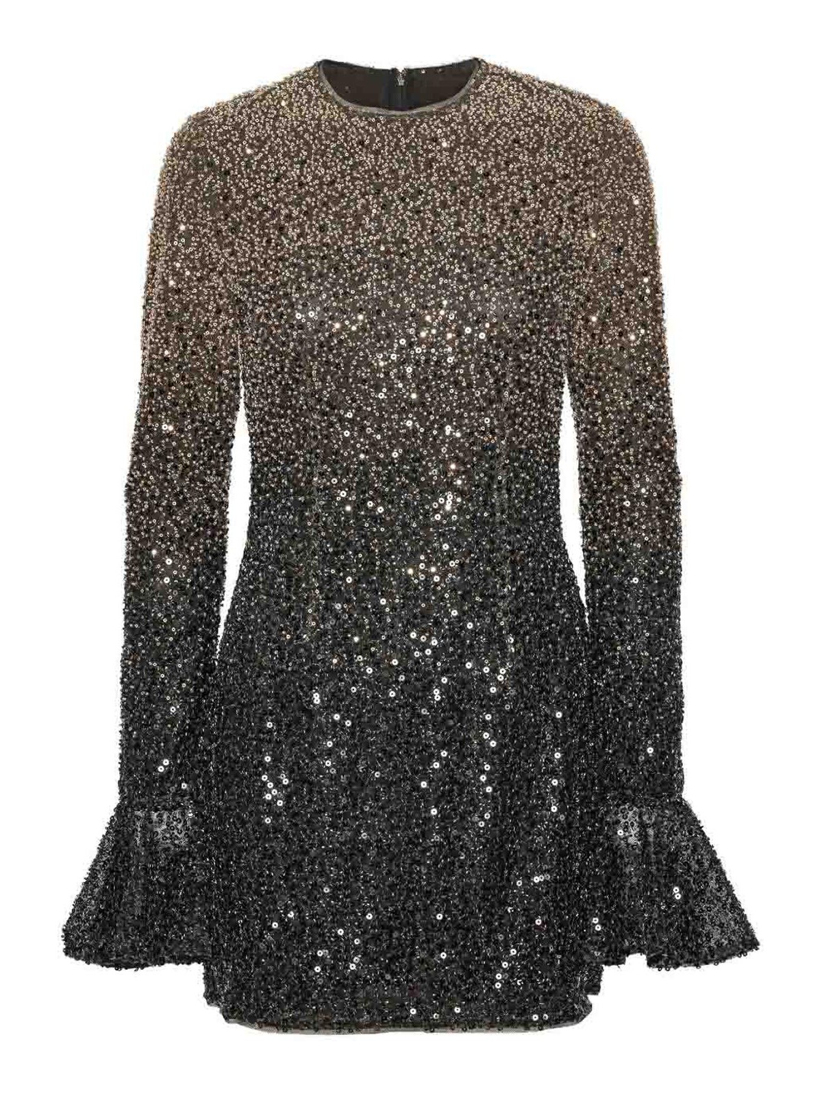 Degrad Sequin Dress With Flared Skirt