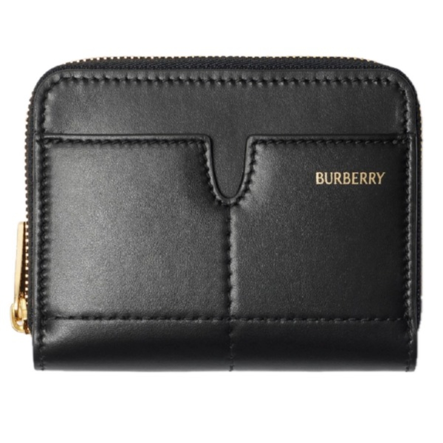 Black Snip Logo-Stamp Leather Wallet