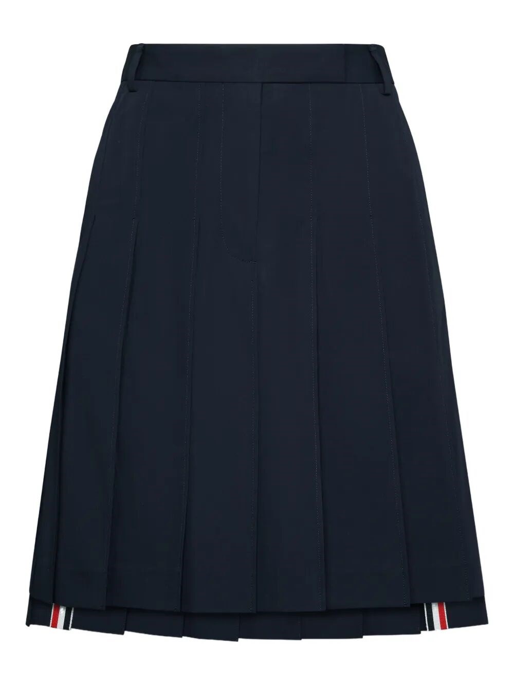 Pleated Wool Midi Skirt