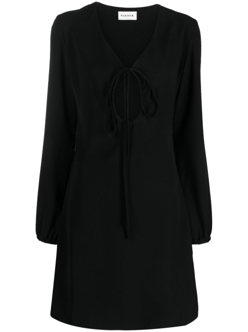 Black Abito V-neck Keyhole Dress