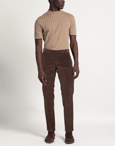 Roberto P Luxury Man Pants Dark brown Size 32 Cotton, ECONYL
