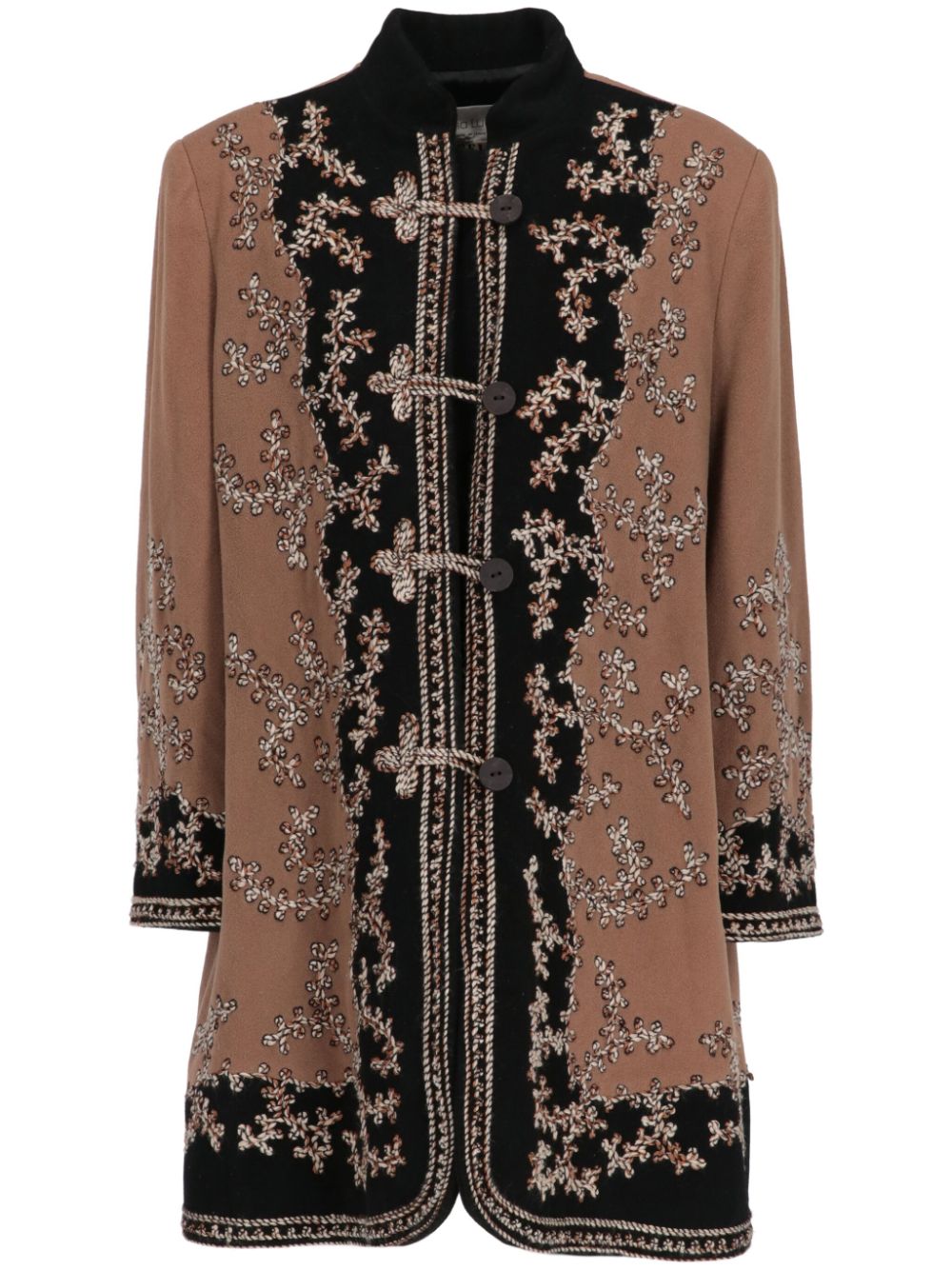 1980s floral-print coat - Brown