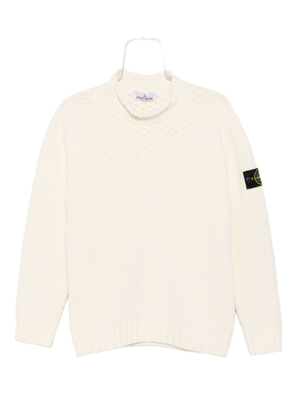 Compass-badge sweater - White