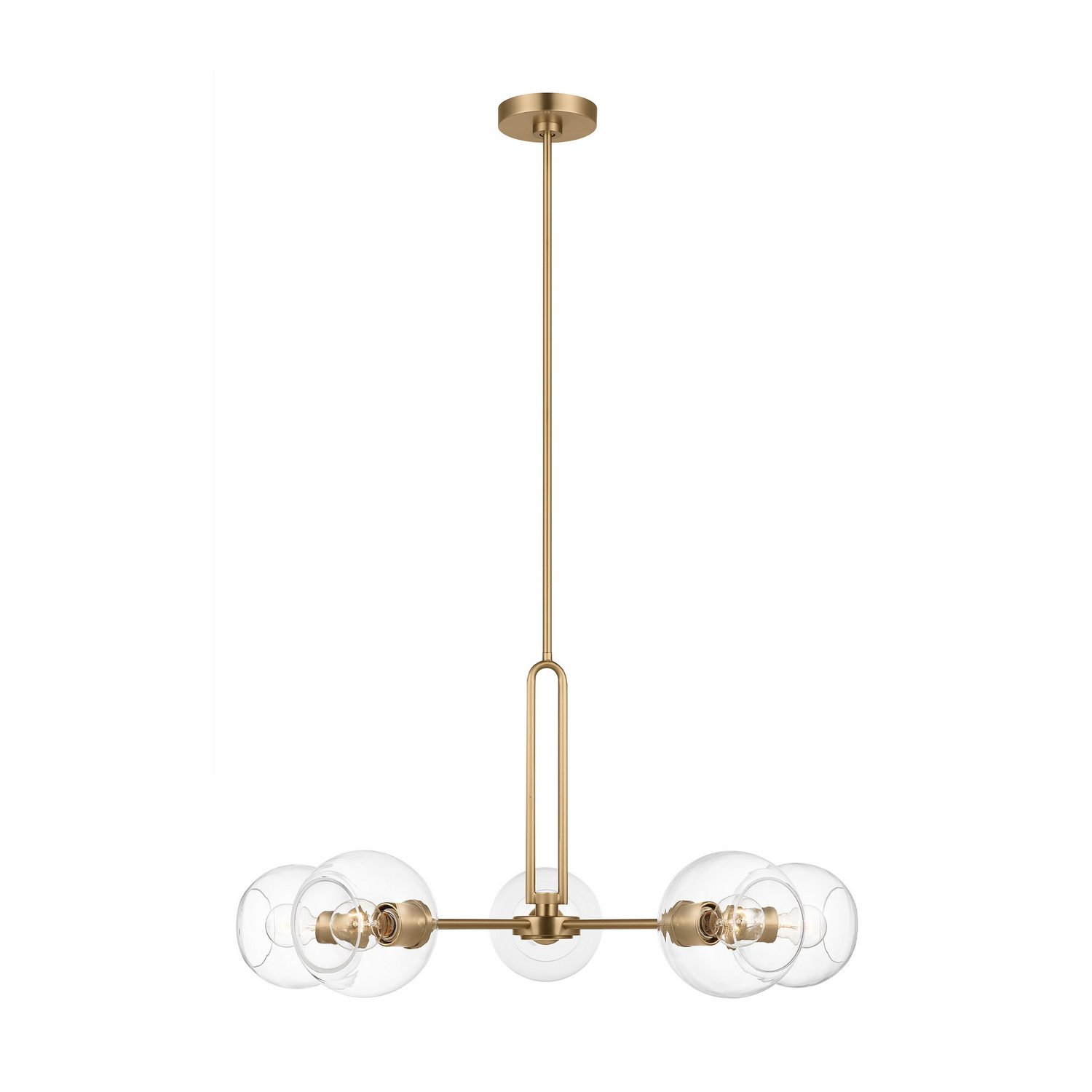 Satin Brass Five Light Chandelier from the Codyn Collection