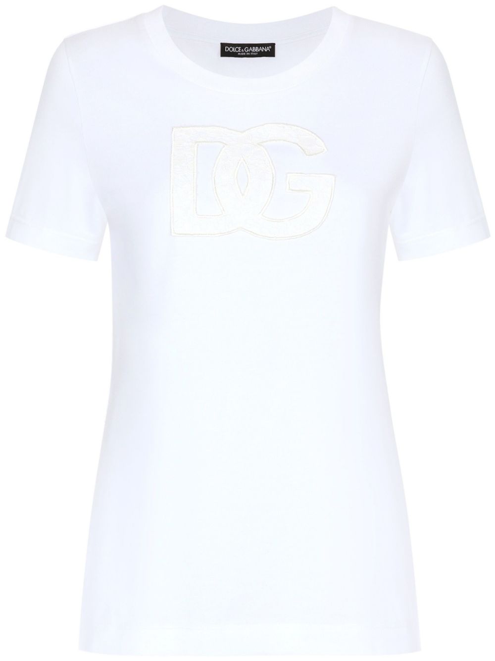Logo-patch cotton T-shirt - White