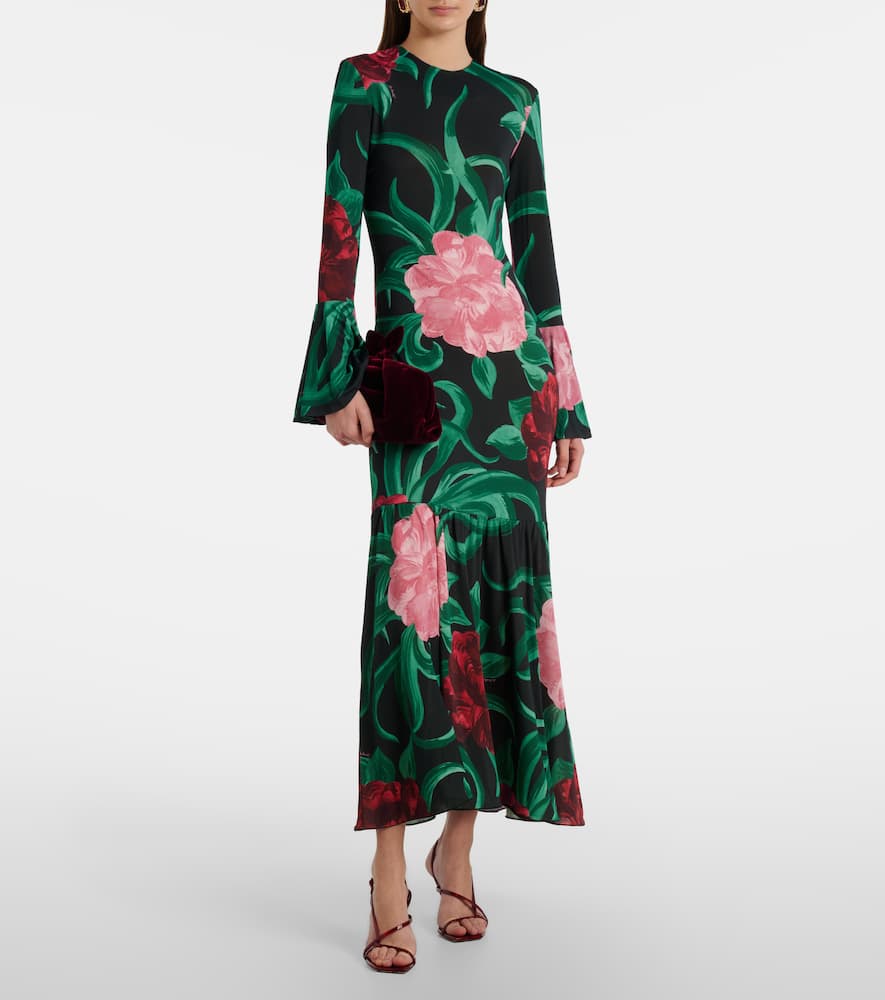 Alba floral jersey midi dress