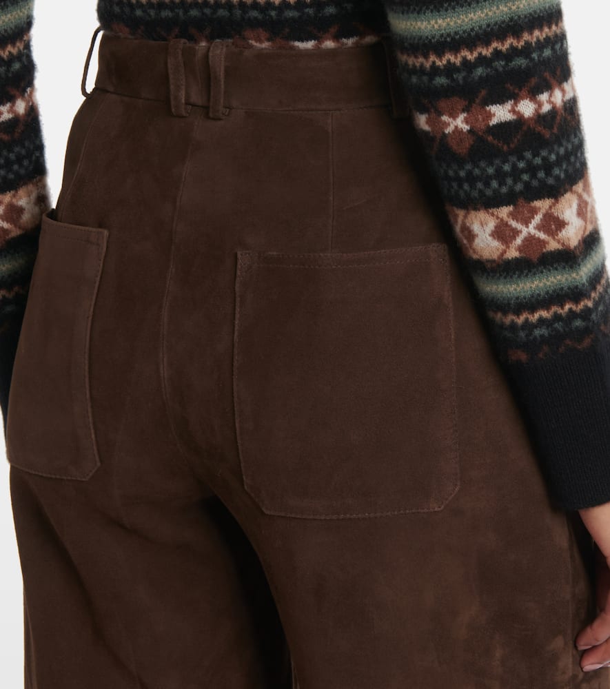 Leather straight pants