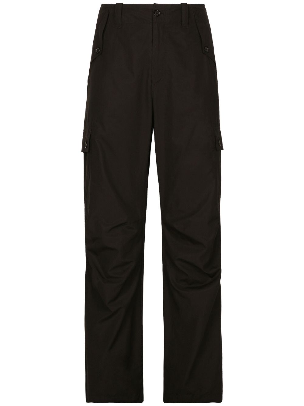 Logo-Plaque Cotton Cargo Pants — Black