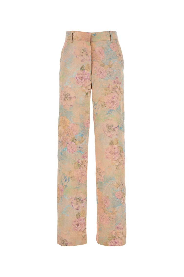 Embellished Linen Blend Paxy Pant