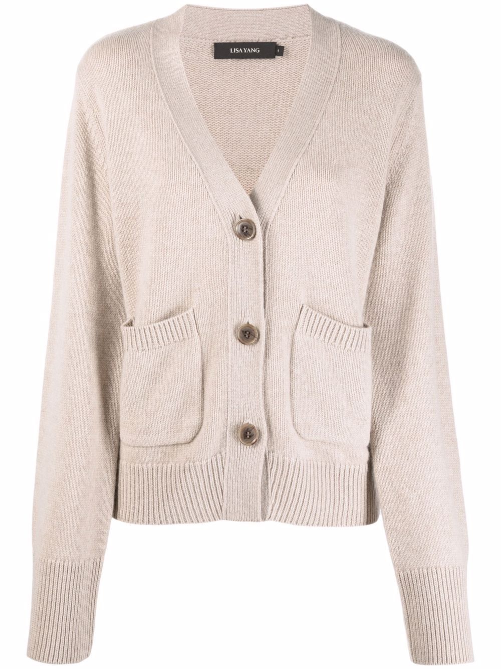 Button-down knit cardigan - Neutrals