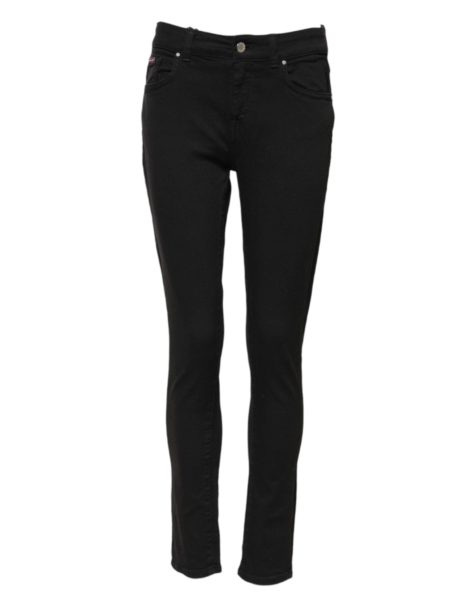 Skinny Mid Waist Jeans — Black