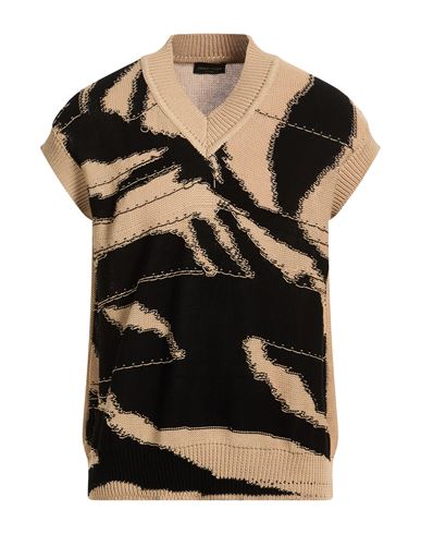 Man Sweater Camel Size 38 Cotton