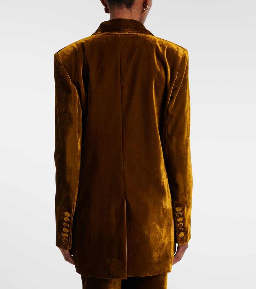 Double-breasted velvet blazer