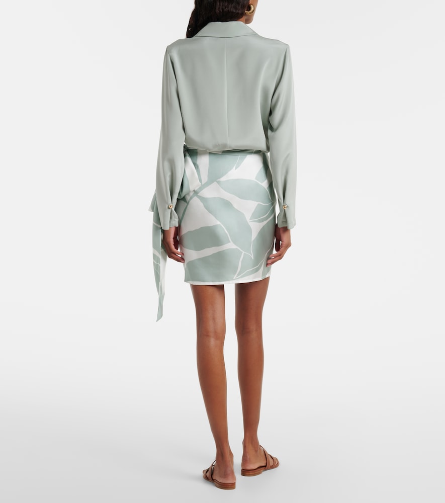 Strano printed silk twill miniskirt