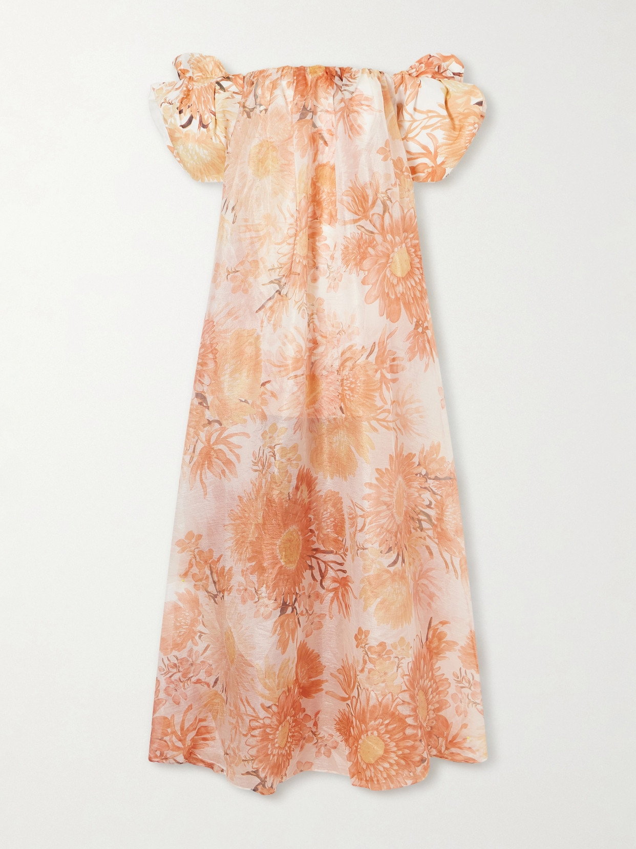 Cosette Ruffled Organza Gown - Orange