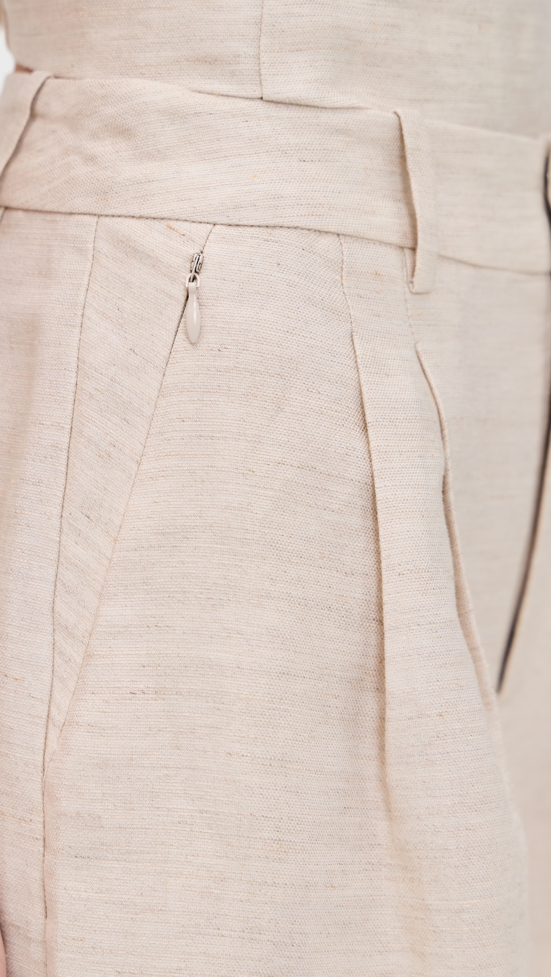 Linen Blend Trouser Shorts Oat