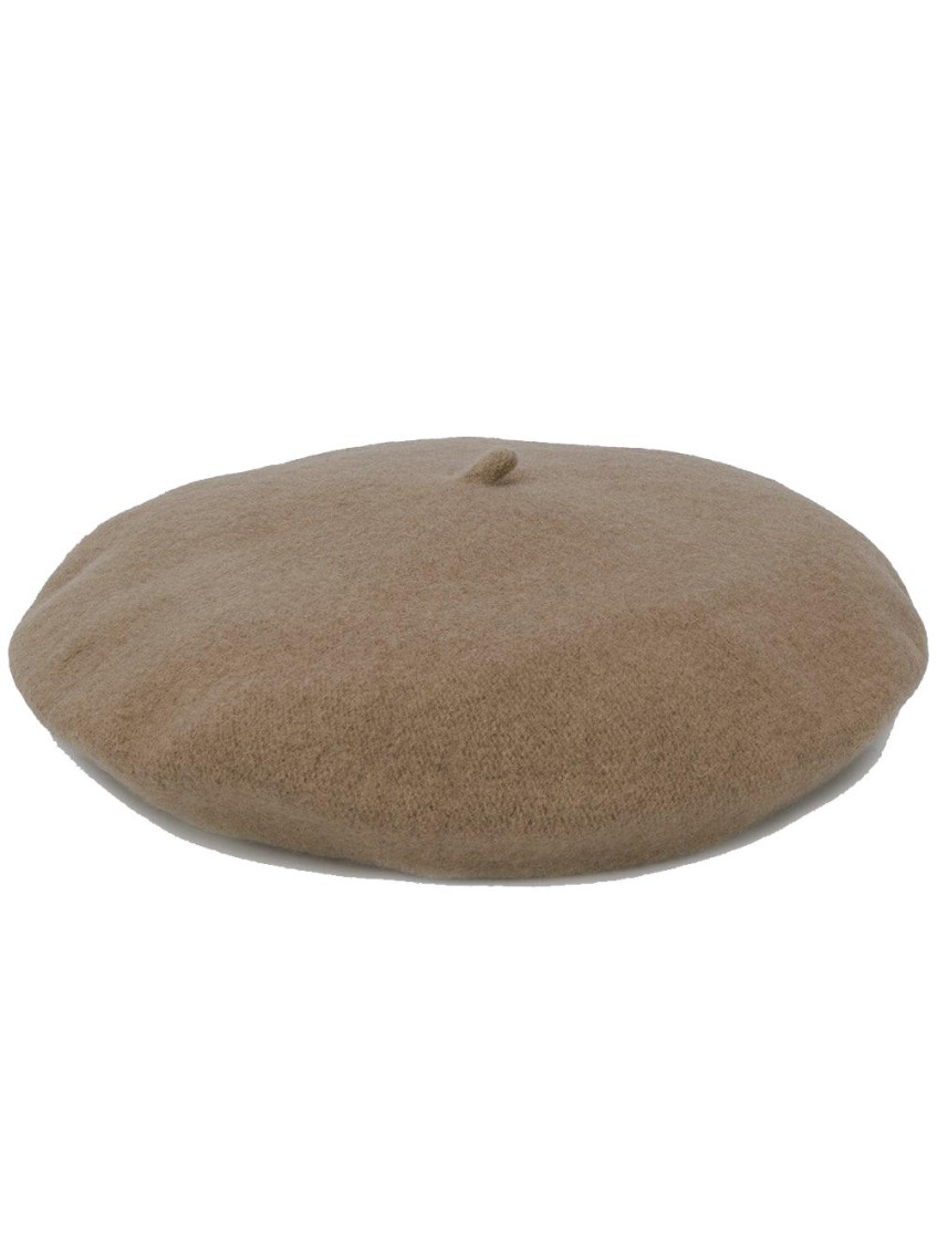 Beige Knitted Beret Hat