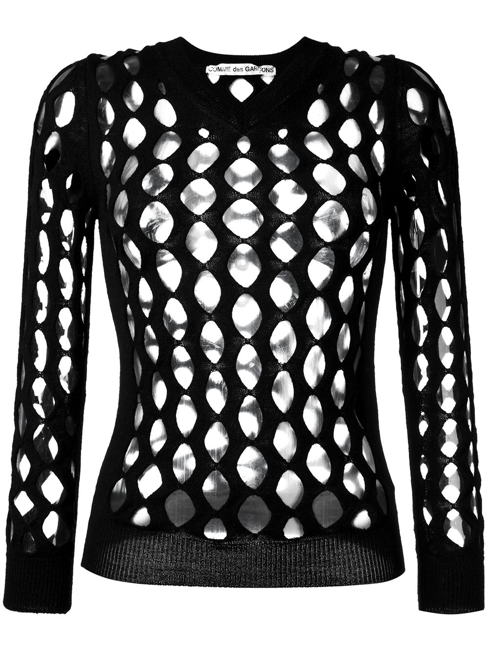 2004 whale net knitted top - Black