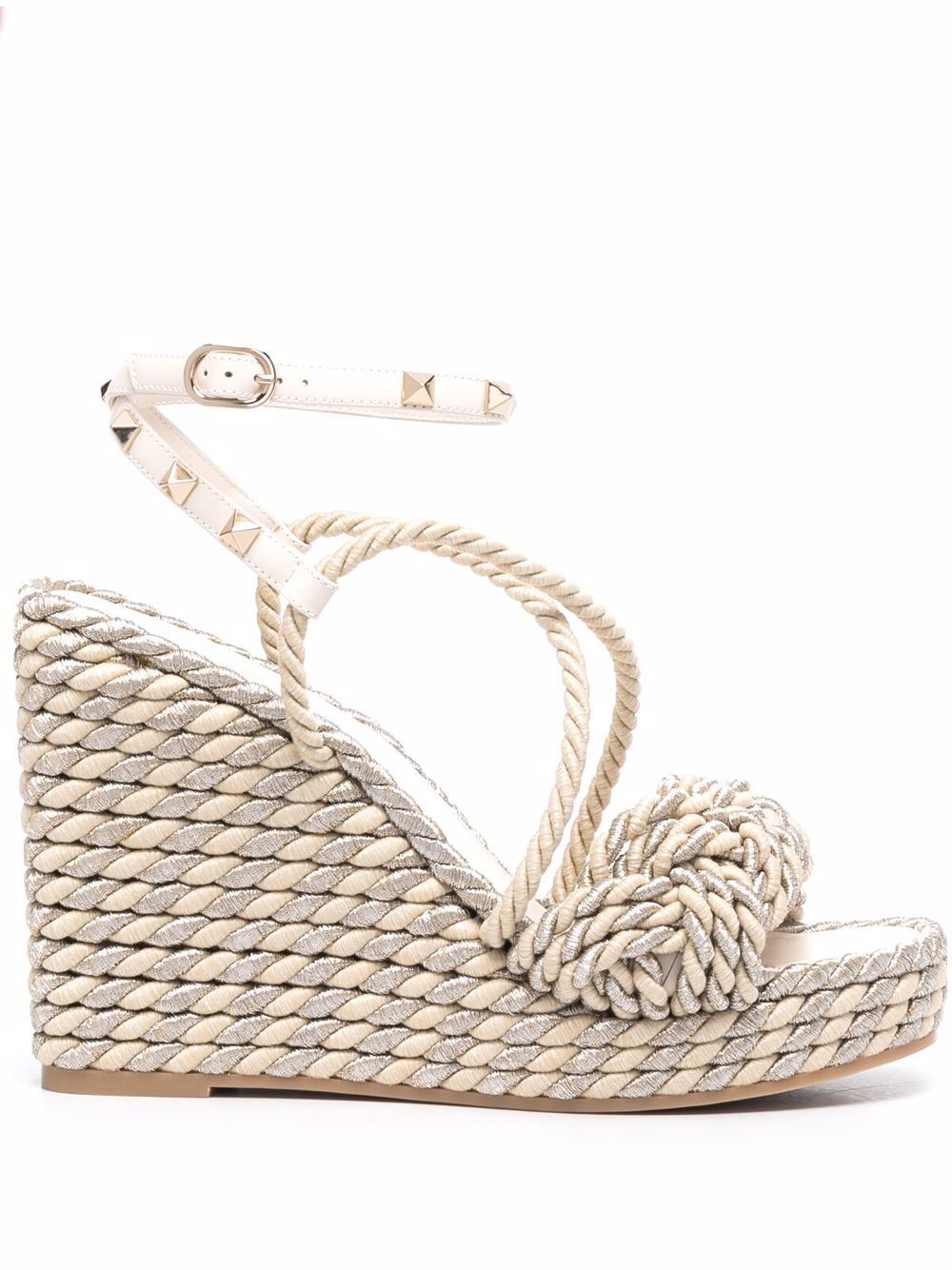 Rockstud wedge sandals - Neutrals