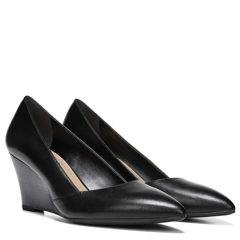 Women's Frankie Wedge Pump Shoes (Black Leather)