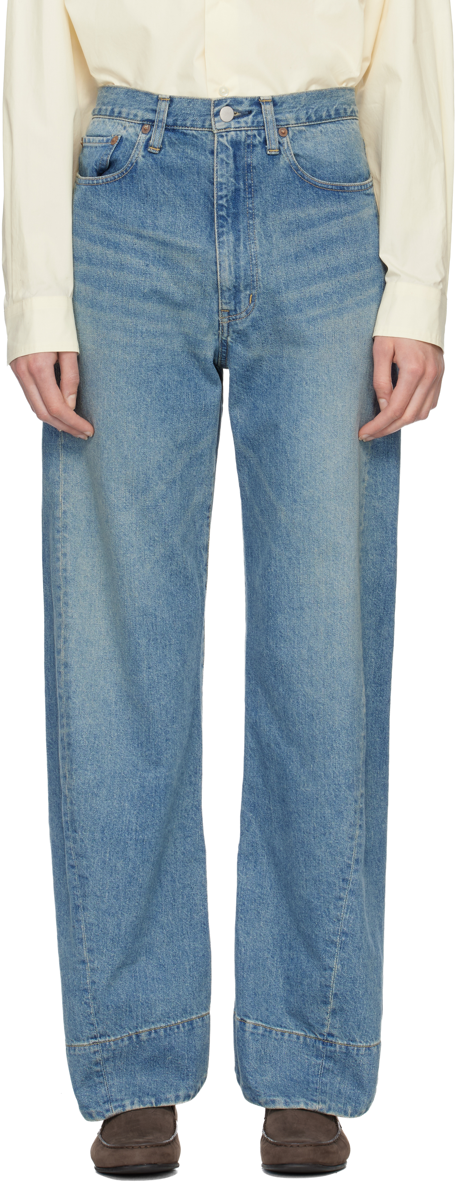 Blue Twist Cut Jeans