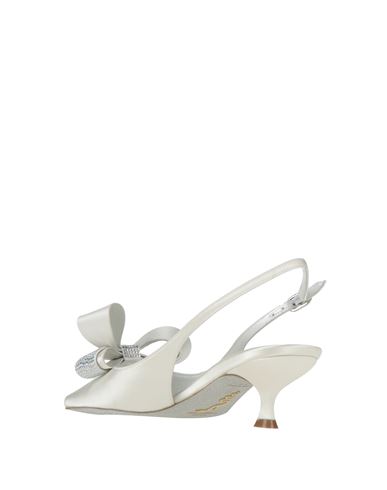 Rene' Caovilla Woman Pumps Ivory Size 10 Textile fibers