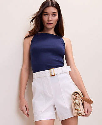 Ann Taylor Weekend Ribbed Square Neck Tank Top