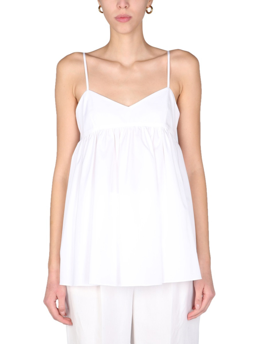 Spaghetti-strap peplum top