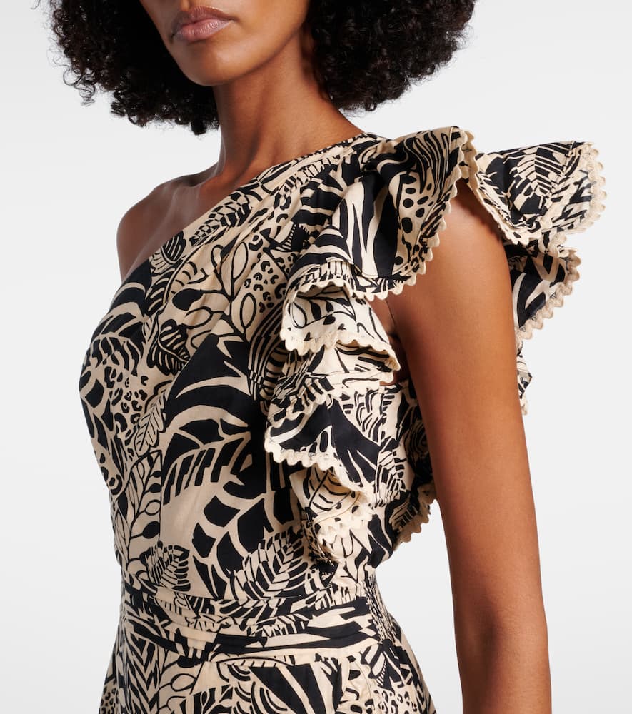 Corinne ruffled printed cotton minidress