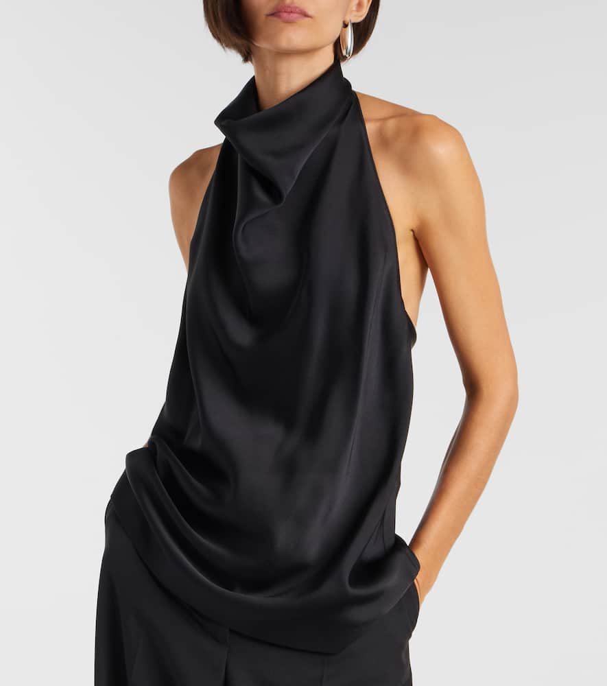 Halterneck satin top