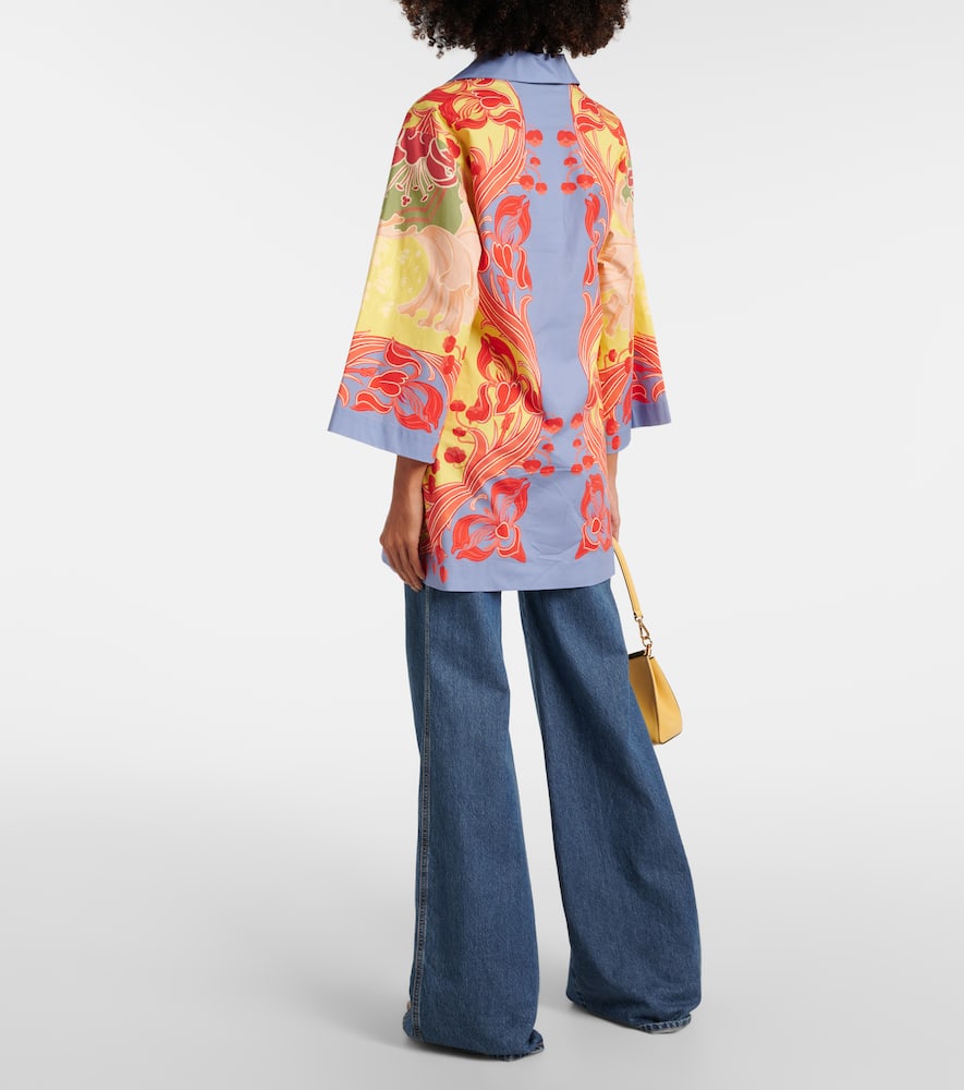 Printed cotton-blend shirt