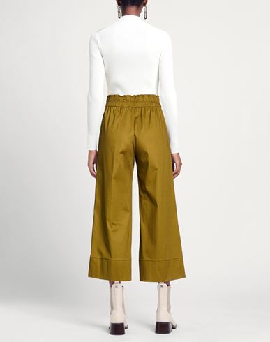 Woman Pants Military green Size 6 Cotton, Elastane