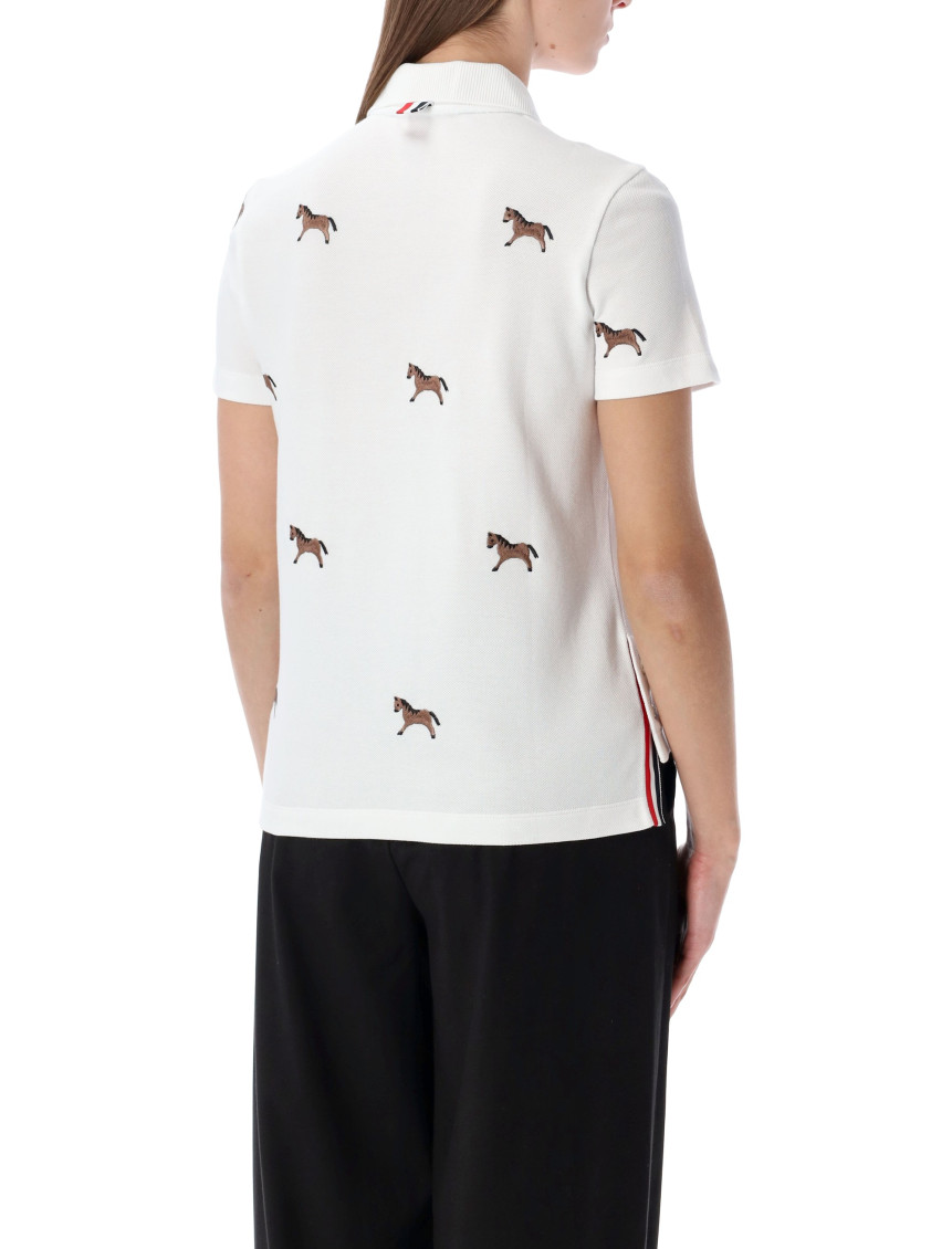 Short Sleeve Polo W/ Horse Half Drop Emb