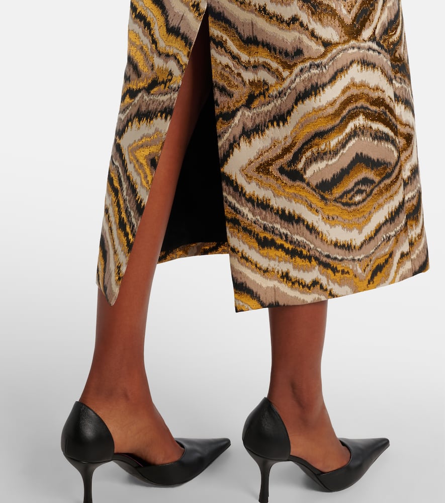 Gloria off-shoulder jacquard midi dress