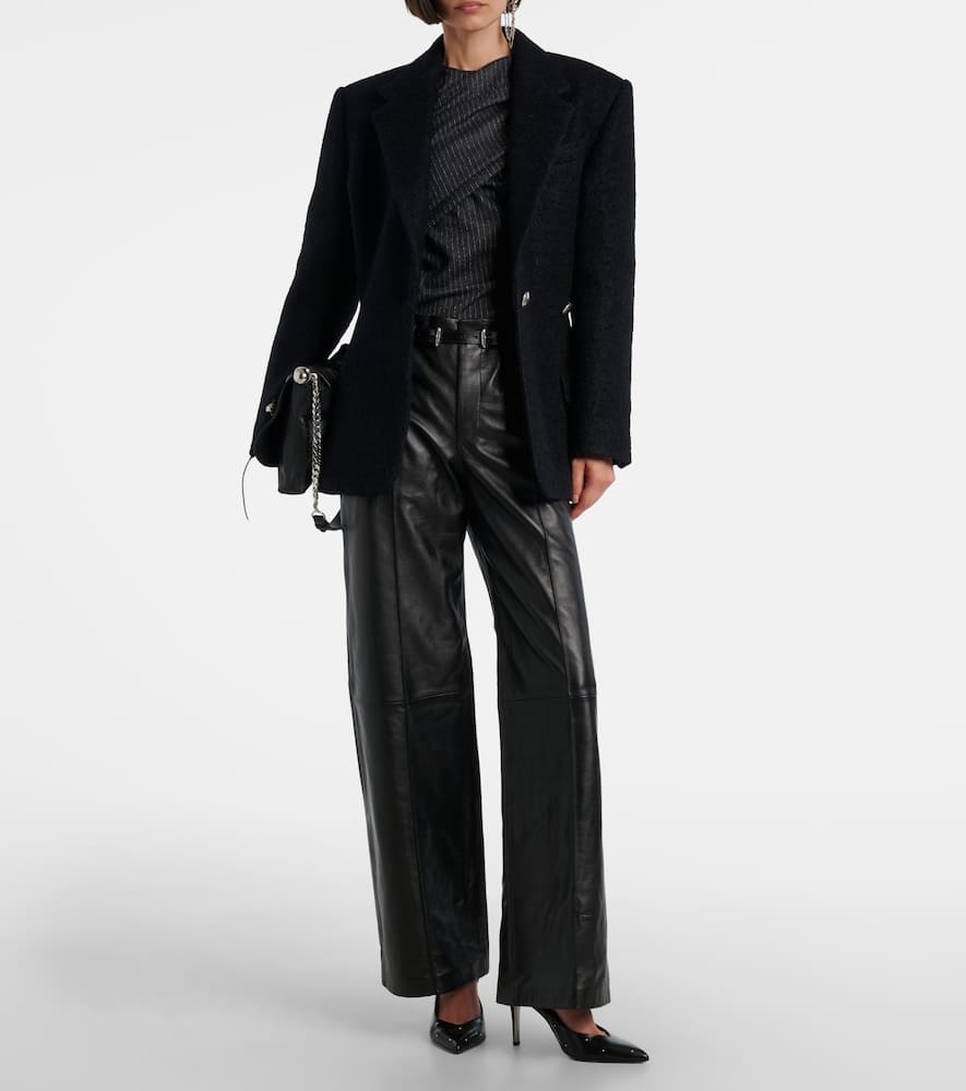 Asna chalk stripe wool and cotton top