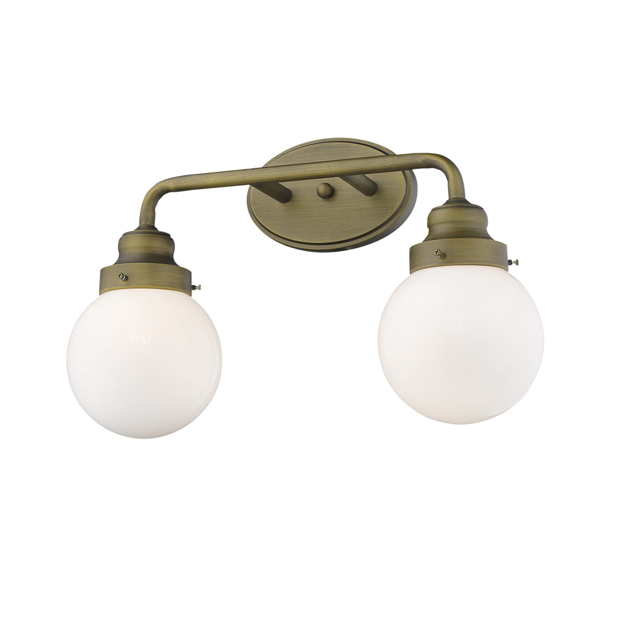Raw Brass Two Light Vanity from the Portsmith Collection